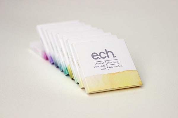 彩色之光， 生態手工巧克力食品包裝設計工程。